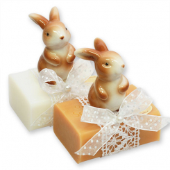 Sheep milk soap 100g decorated with a rabbit, Classic/quince 
