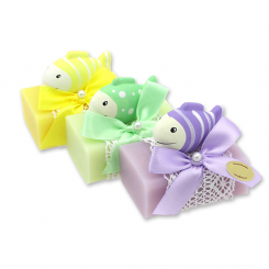 Schafmilchseife eckig 100g, dekoriert mit Fisch, sortiert 