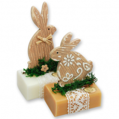 Sheep milk soap 100g decorated with a rabbit, Classic/quince 
