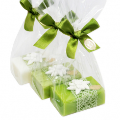 Sheep milk soap 100g, decorated with an edelweiss in a cellophane, sorted 