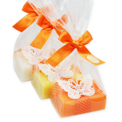 Sheep milk soap 100g, decorated with a butterfly in a cellophane, sorted 