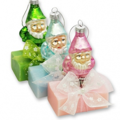 Schafmilchseife eckig 100g, dekoriert mit Gartenzwerg, sortiert 