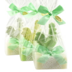Sheep milk soap 100g decorated with a rooster in a cellophane, Classic/green tea 