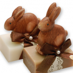 Sheep milk soap 100g decorated with a rabbit, Classic/vanilla 