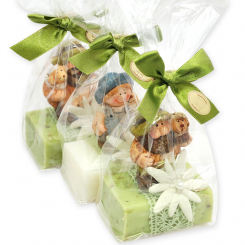 Sheep milk soap 100g, decorated with a shepherd in a cellophane, Classic/verbena 