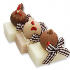 Sheep milk soap 100g decorated with a hen, Classic/almond oil 