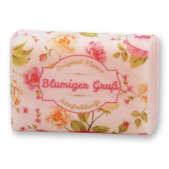 Sheep milk soap 100g "Blumiger Gruß", Peony 