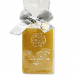 Schafmilchseife eckig 100g "Motiv Melchior", Weihrauch 