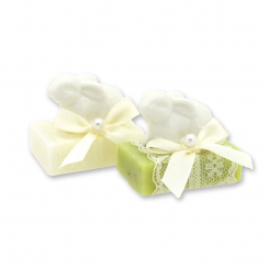 Sheep milk guest soap 25g decorated with a rabbit, Classic/Verbena 