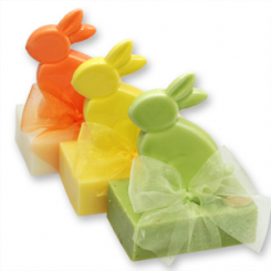 Sheep milk soap 150g decorated with a rabbit, sorted 