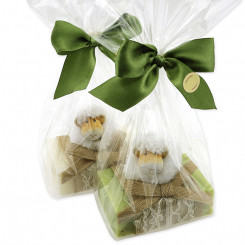 Sheep milk soap 150g decorated with a sheep in a cellophane, Classic/Verbena 