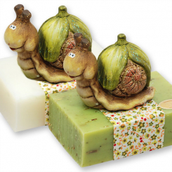 Sheep milk soap 150g, decorated with a snail, Classic/verbena 