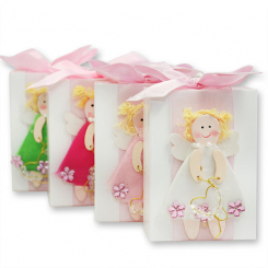 Sheep milk soap 150g in a box, decorated with a fairy, sorted 