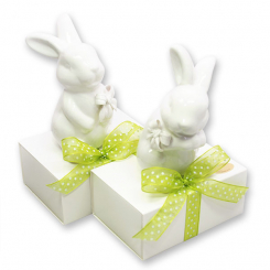 Sheep milk soap 150g in a box, decorated with a rabbit, Classic/verbena 