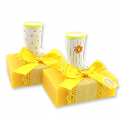 Sheep milk soap 150g decorated with a boot, Honey 