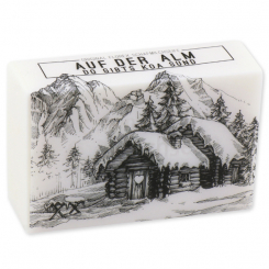 Schafmilchseife eckig 150g "Auf der Alm...", Schneerose 