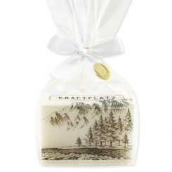 Schafmilchseife eckig 150g in Cello "Kraftplatz", Edelweiß 