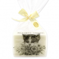 Schafmilchseife eckig 150g "Kleiner Gruß" in Cello, Classic 