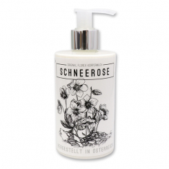Body milk with organic sheep milk 250ml in a dispenser "Schneerose", Christmas rose white 