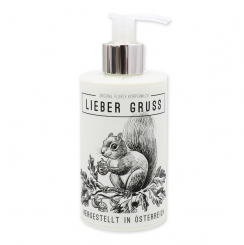 Body milk with organic sheep milk 250ml in a dispenser "Lieber Gruss", Almond oil 