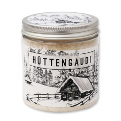 Bath salt 300g in a container "Hüttengaudi", Christmas Rose White 