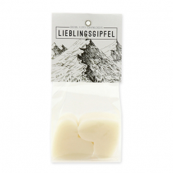 Sheep milk soap heart 4x23g in a cellophane "Lieblingsgipfel", Edelweiss 