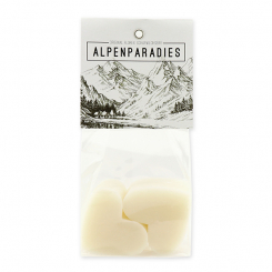 Sheep milk soap heart 4x23g in a cellophane "Alpenparadies", Edelweiss 