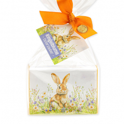 Schafmilchseife eckig 150g "Osterzauber Motiv 8" in Cello, Ringelblume 