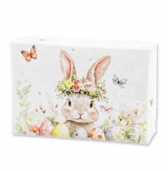 Schafmilchseife eckig 150g "Osterzauber Motiv 9", Wildrose mit Blüten 