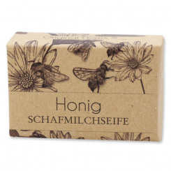 Schafmilchseife eckig 150g "blühendes Erwachen", Honig 