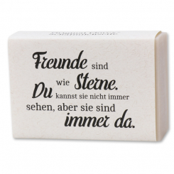 Schafmilchseife eckig 150g "Freunde sind wie Sterne...", Mandelöl 