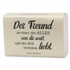 Schafmilchseife eckig 150g "Der Freund ist einer...", Schneerose 