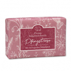 Sheepmilk soap 150g packed with florentine-sleeve, peony 