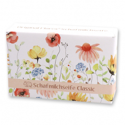 Sheep milk soap 150g 'Blütenzart' with design 8, Classic 