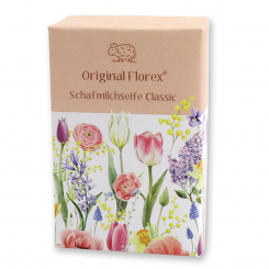 Sheep milk soap 150g 'Blütenzart' with design 12, Classic 