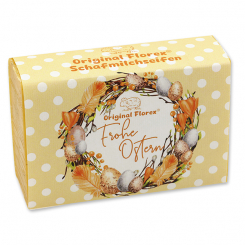 Schafmilchseife eckig 150g "Frohe Ostern", Ringelblume 