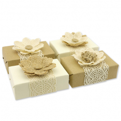 Schafmilchseife eckig 150g "Geschenkpäckchen", Classic/Zirbe 