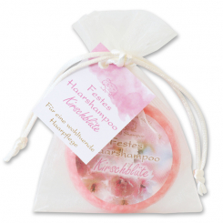 Festes Haarshampoo mit Schafmilch 58g im Organzasackerl, Kirschblüte 
