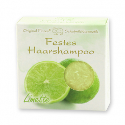 Festes Haarshampoo mit Schafmilch 58g in Papier-Schachtel, Limette 