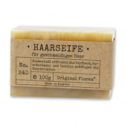 Cold-stirred special soap 100g packed in cello "Pure Soaps", Hair soap 