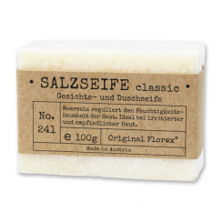 Spezialseife kaltgerührt 100g "Pure Soaps" in Cello, Salzseife Classic 