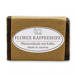 Cold-stirred plant soap 100g with a brown paper, Coffee 