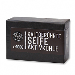 Cold-stirred soap 100g "Black Edition" black, Activated charcoal 