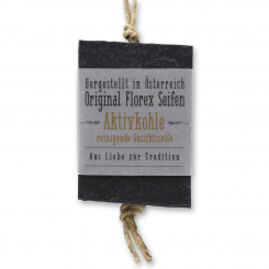 Cold-stirred soap 90g hanging, with transparent paper, Activated charcoal 