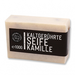 Cold-stirred soap 100g "Black Edition" white, Chamomile 