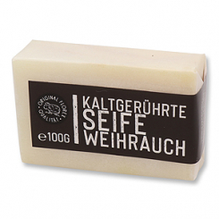 Cold-stirred soap 100g "Black Edition" white, Incense 