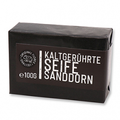 Cold-stirred soap 100g "Black Edition" black, Sea buckthorn 