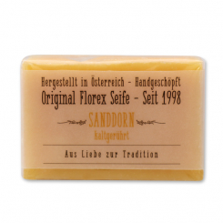 Cold-stirred soap 100g in Cello with transparent paper, Sea buckthorn 