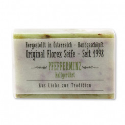 Cold-stirred soap 100g in Cello with transparent paper, Peppermint 