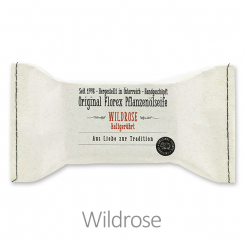 Cold-stirred soap 100g, packed in a stitched paper bag, Wild rose with petals 